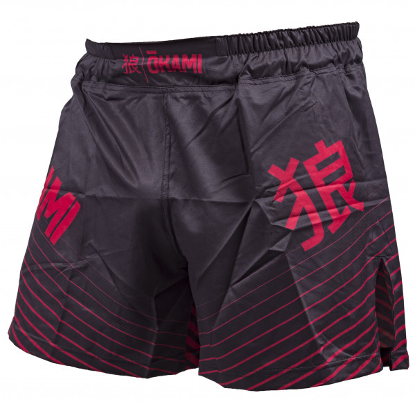 OKAMI Fight Shorts Big Kanji Black